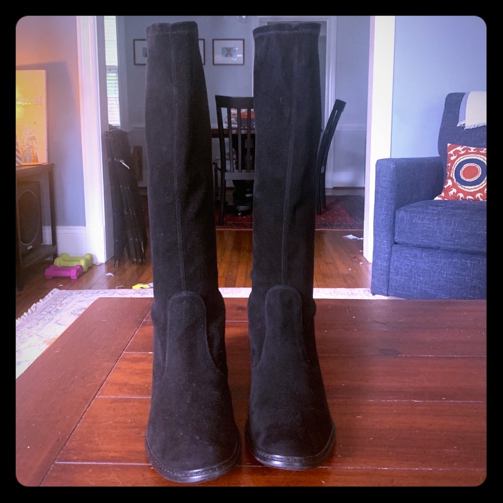 Stuart Weitzman Black Suede Boots